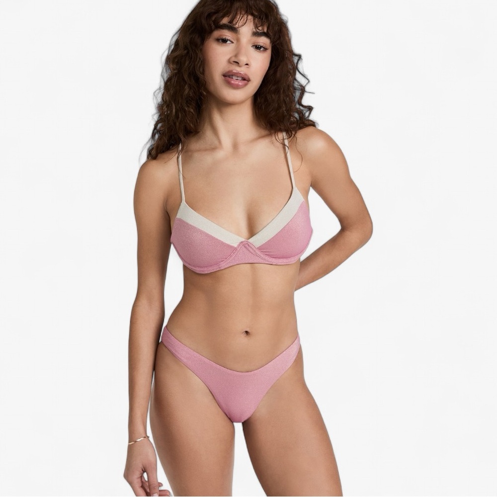 PilyQ Swim Evie Underwire Bralette and Matching Namaste High Cut Bikini Bottoms